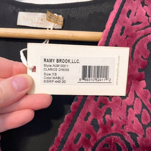 Ramy Brook Clarice Velvet Mini Dress Size XS NWT DAMAGED - Picture 4 of 13